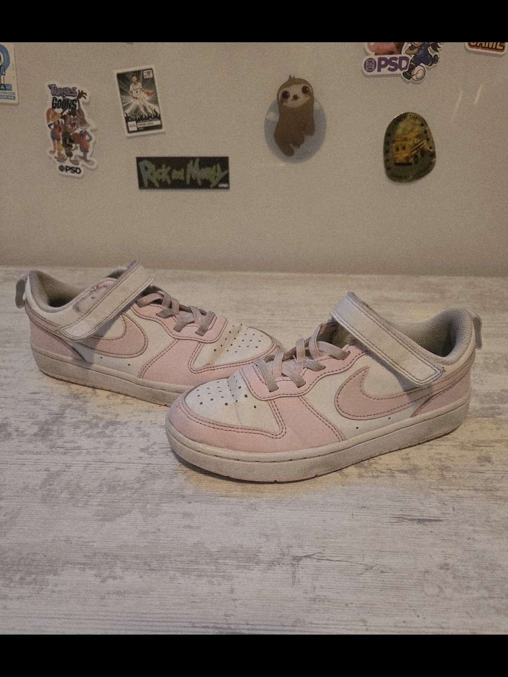 Nike Dunk Kids Low Top Sneakers in Light Pink and White